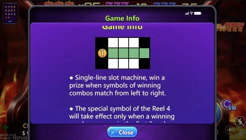 Hot Fire 777 – Parametertabelle und Spielbeschreibung