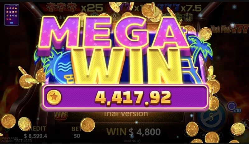 Hot Fire 777 – großer Gewinn auf der Prize Line